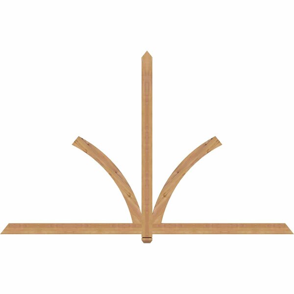 Ekena Millwork Redmond Smooth Timber Gable Bracket, Western Red Cedar, 96"W x 60"H x 1 1/2"D x 3 1/2"F, 15/12 Pitch GBW096X60X0204RED00SWR - main